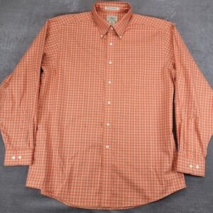 LLBean Mens Vintage Long Sleeve Wrinkle Resistant Plaid Button‎ Down Shirt L Reg